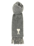 Ami Paris Ami Paris Gray Alpaca Leather Foulard