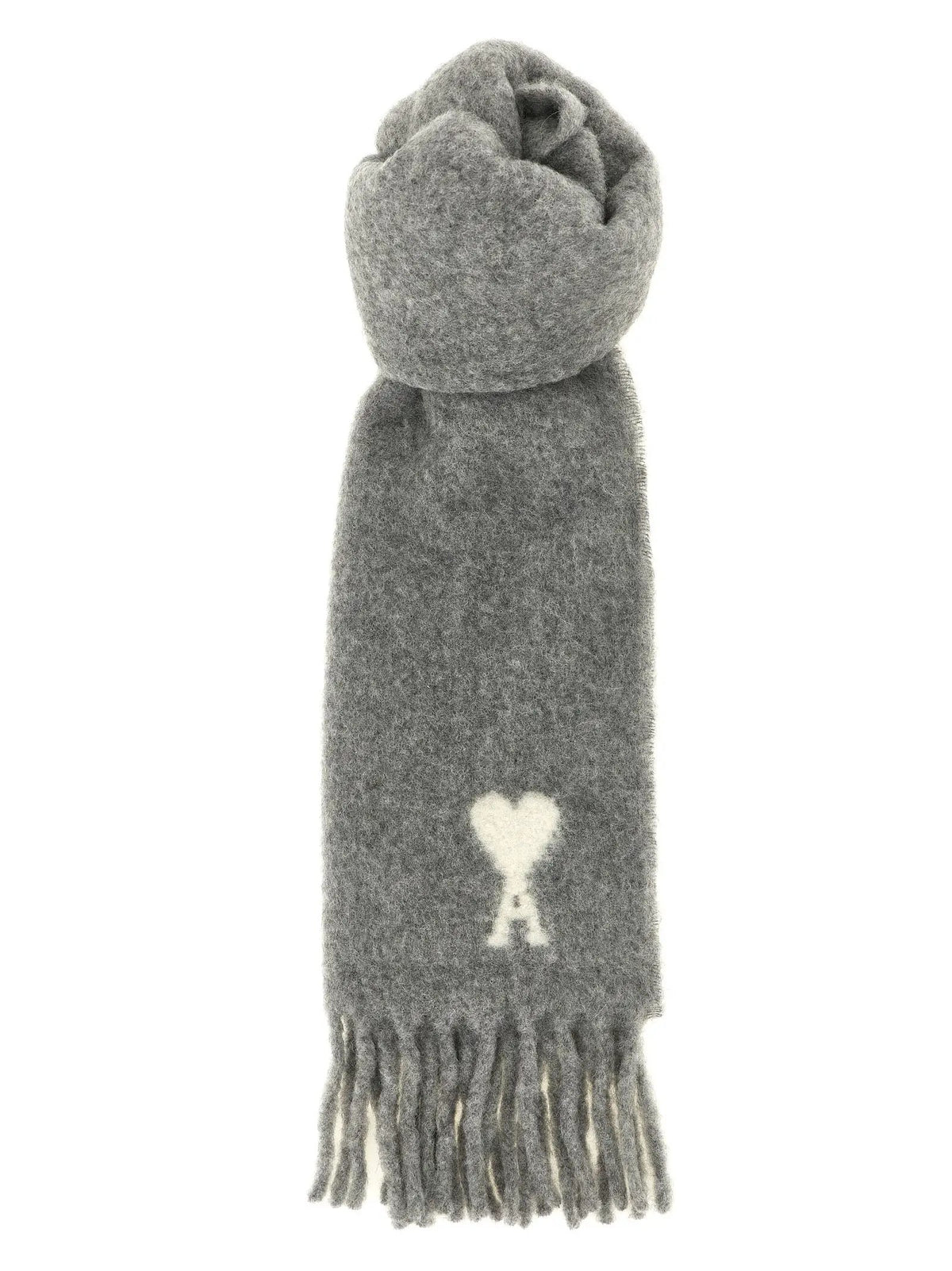 Ami Paris Ami Paris Gray Alpaca Leather Foulard