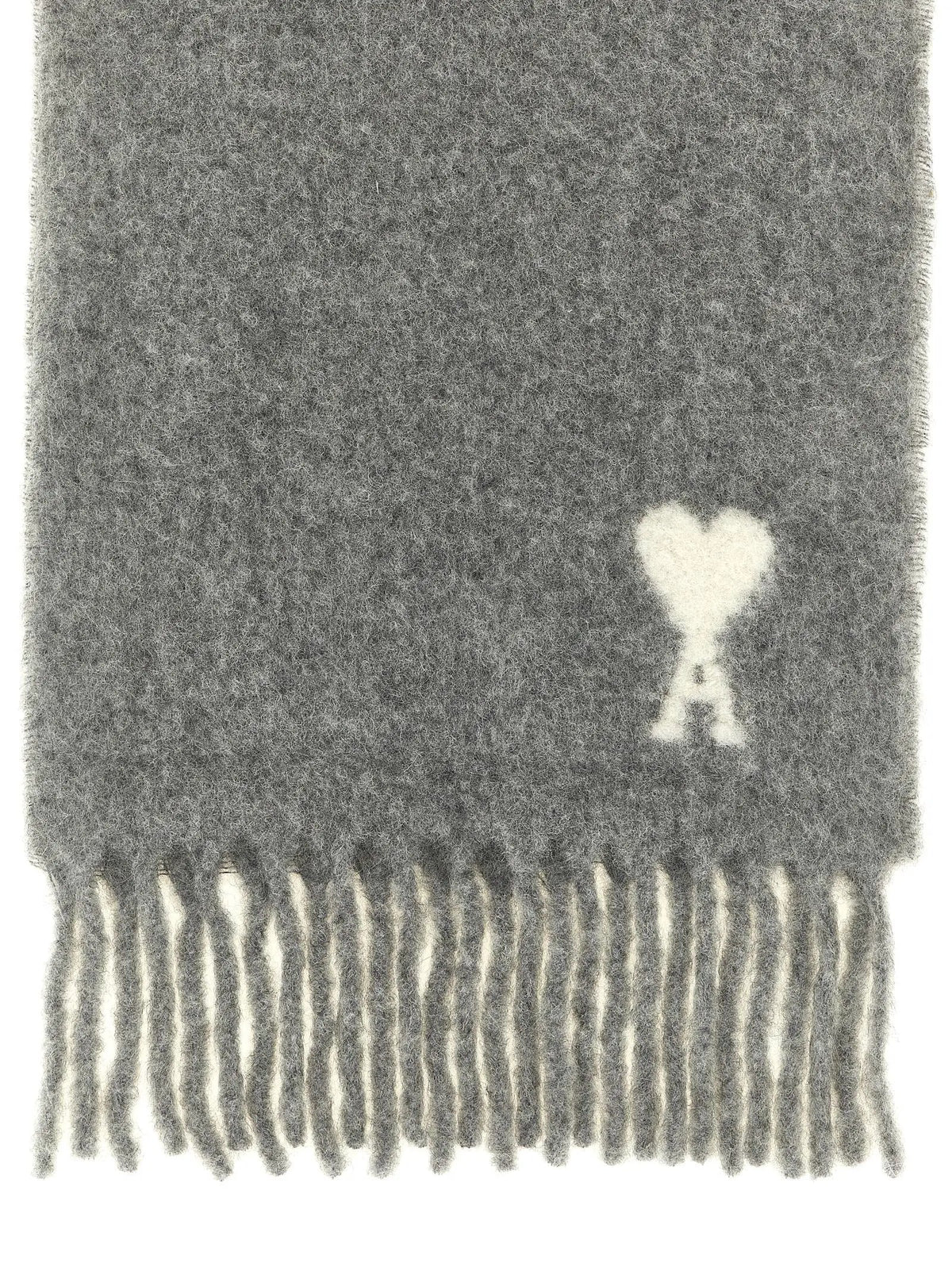 Ami Paris Ami Paris Gray Alpaca Leather Foulard