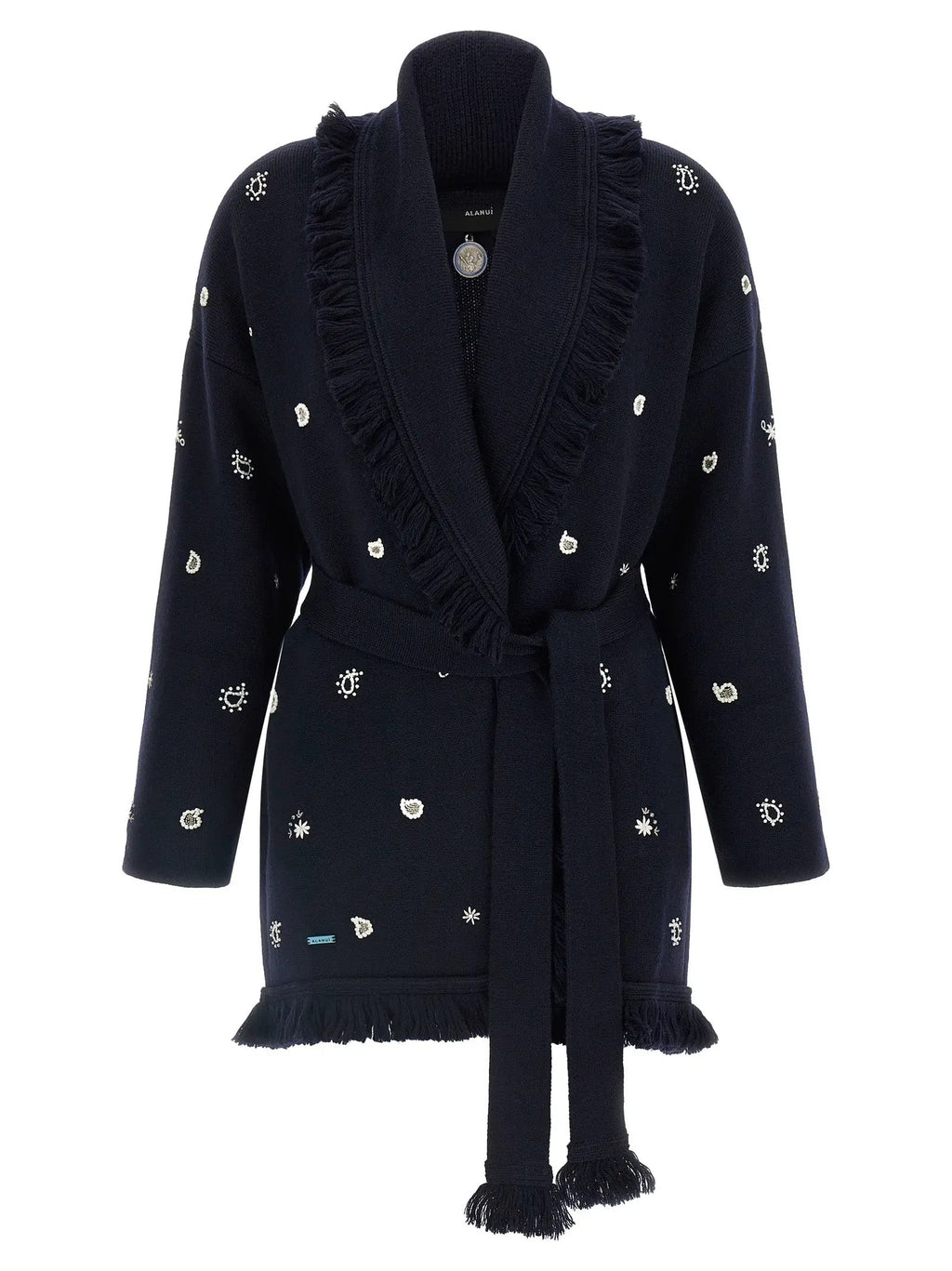 Alanui Alanui Blue Virgin Wool Cardigan