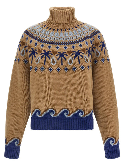 Alanui Alanui Beige Virgin Wool Cardigan