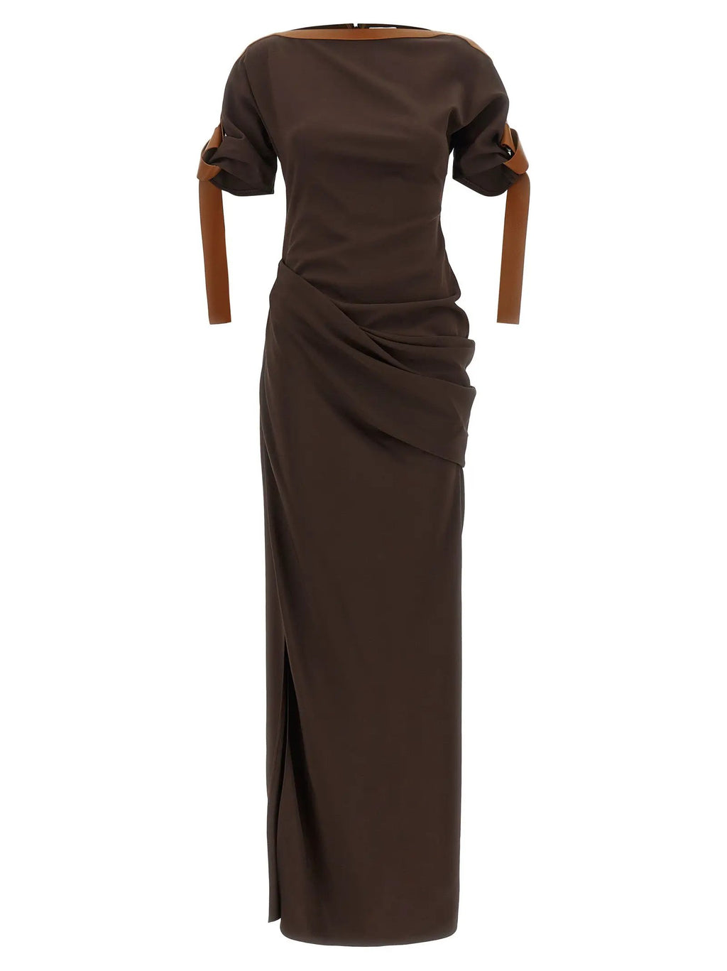 Ferragamo Ferragamo Brown Viscose Long Dress