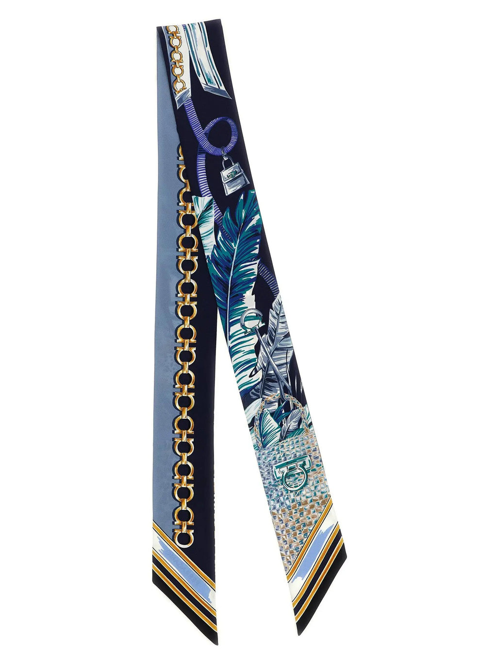 Ferragamo Ferragamo Blue Silk Foulard
