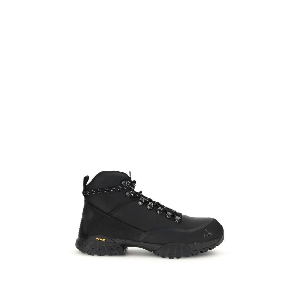 ROA ROA Black Rubber Lace-Up Boots