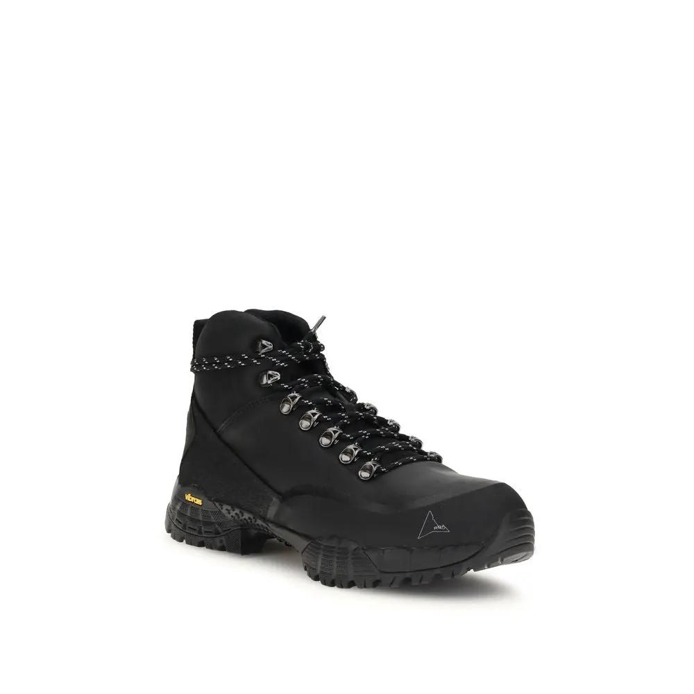 ROA ROA Black Rubber Lace-Up Boots