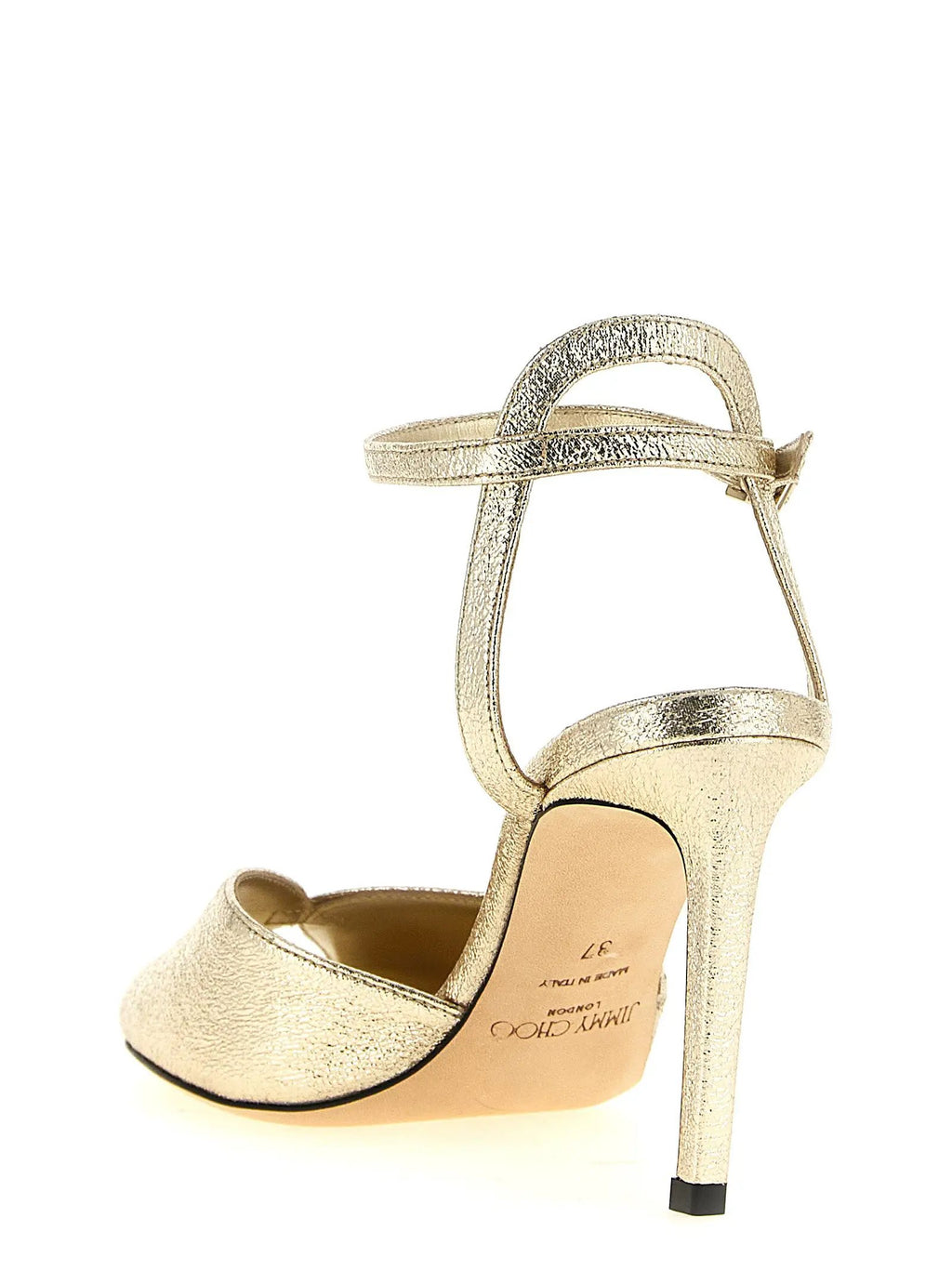 Jimmy Choo Gold Goatskin Stiletto Heel Sandals