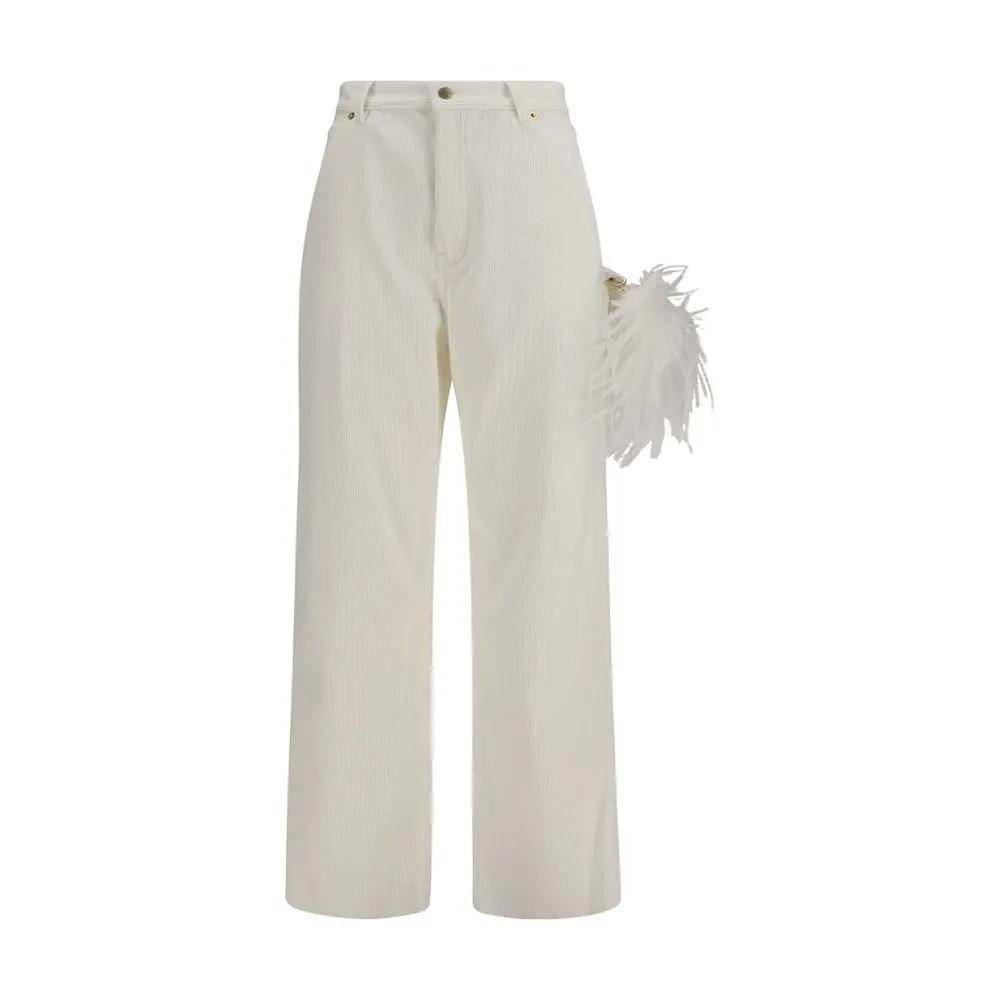 Darkpark White Cotton Casual Pants