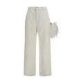 Darkpark White Cotton Casual Pants
