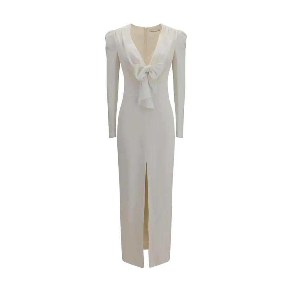 Alessandra Rich White Viscose Cocktail Dress