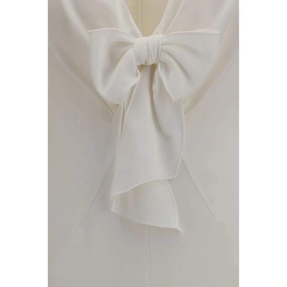 Alessandra Rich White Viscose Cocktail Dress