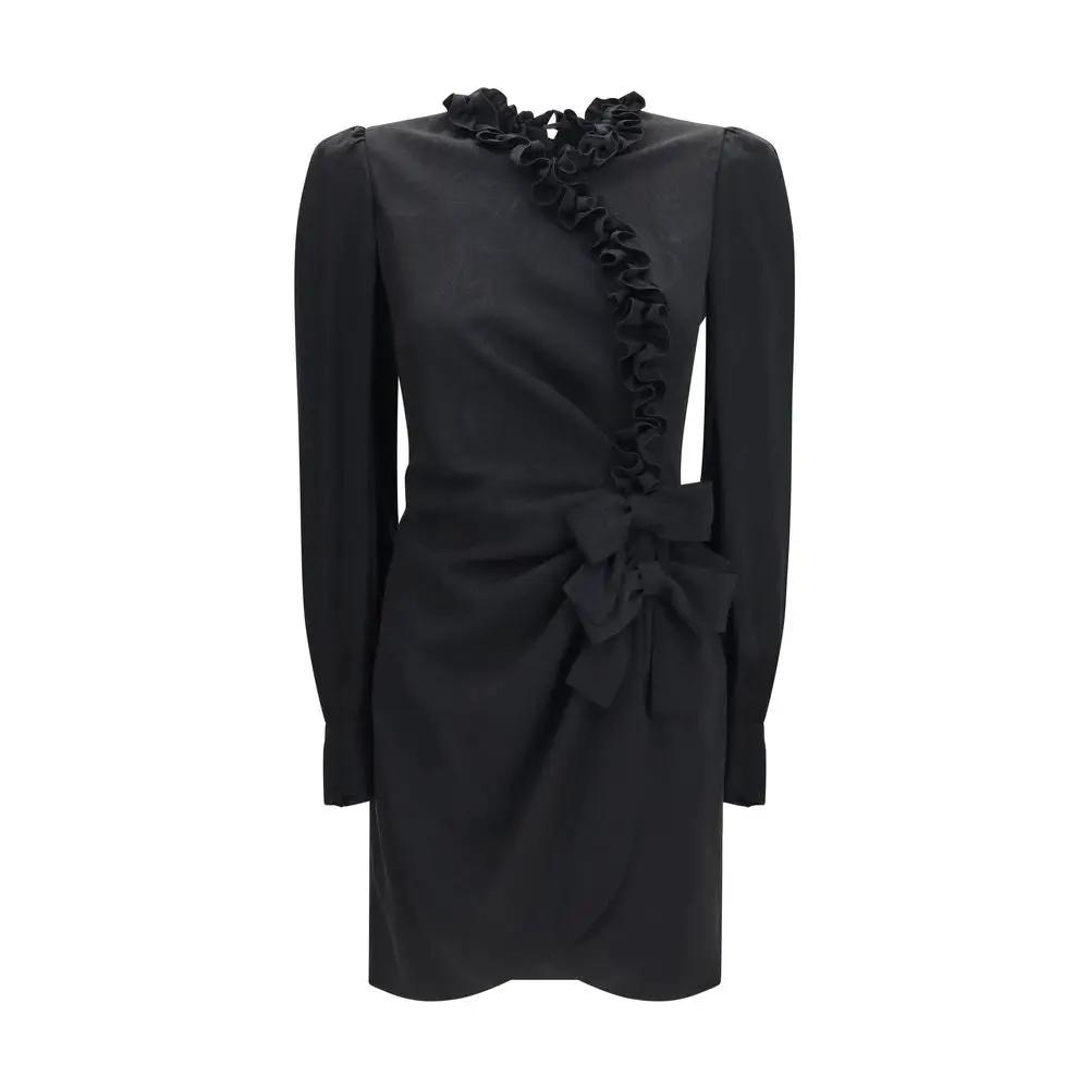 Alessandra Rich Alessandra Rich Black Silk Cocktail Dress