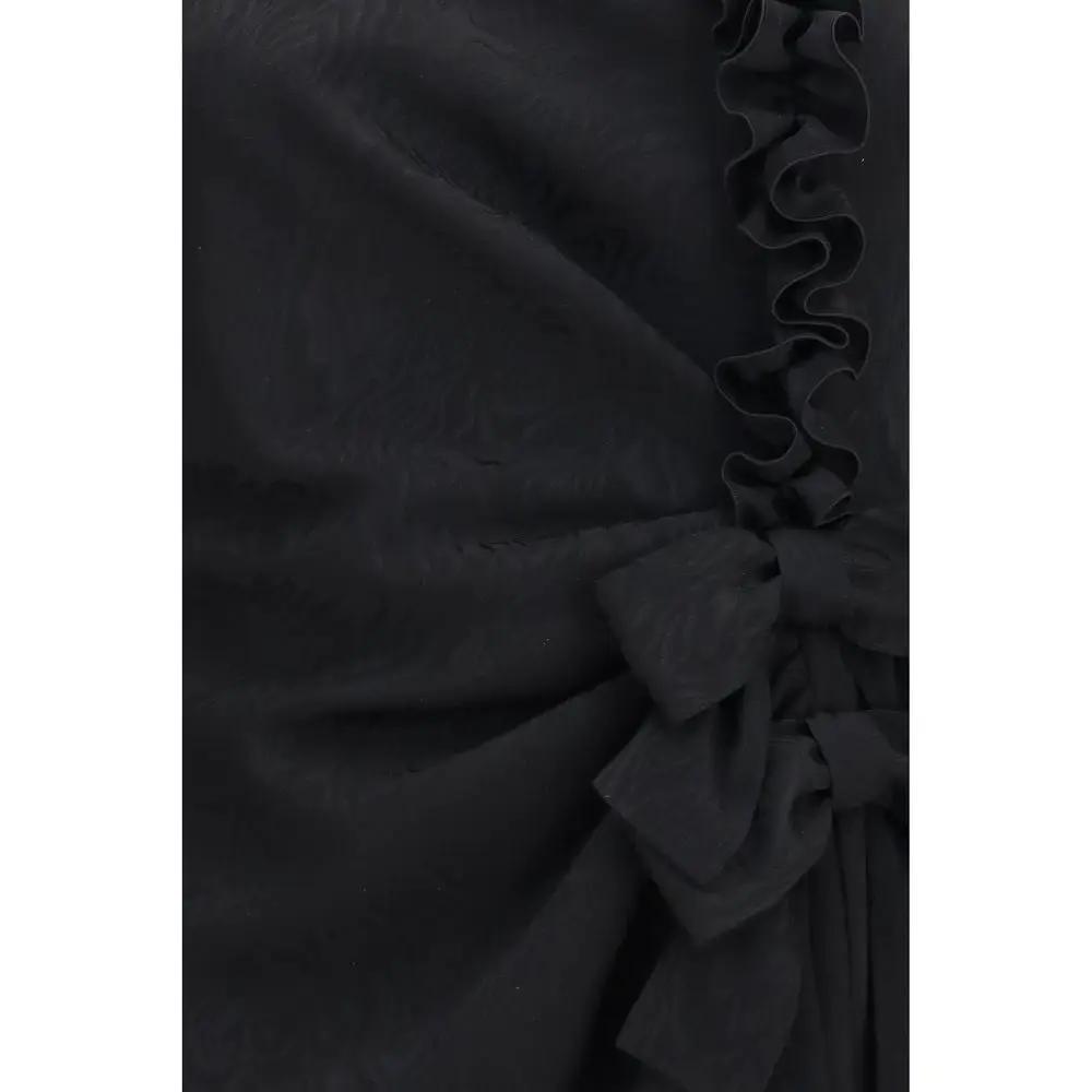 Alessandra Rich Alessandra Rich Black Silk Cocktail Dress