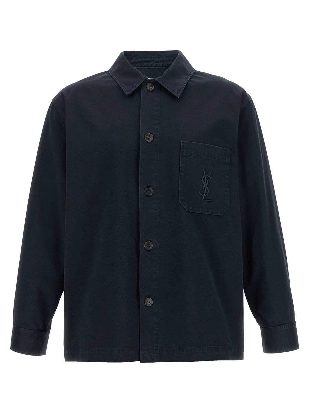 Saint Laurent Blue Cotton Blouse
