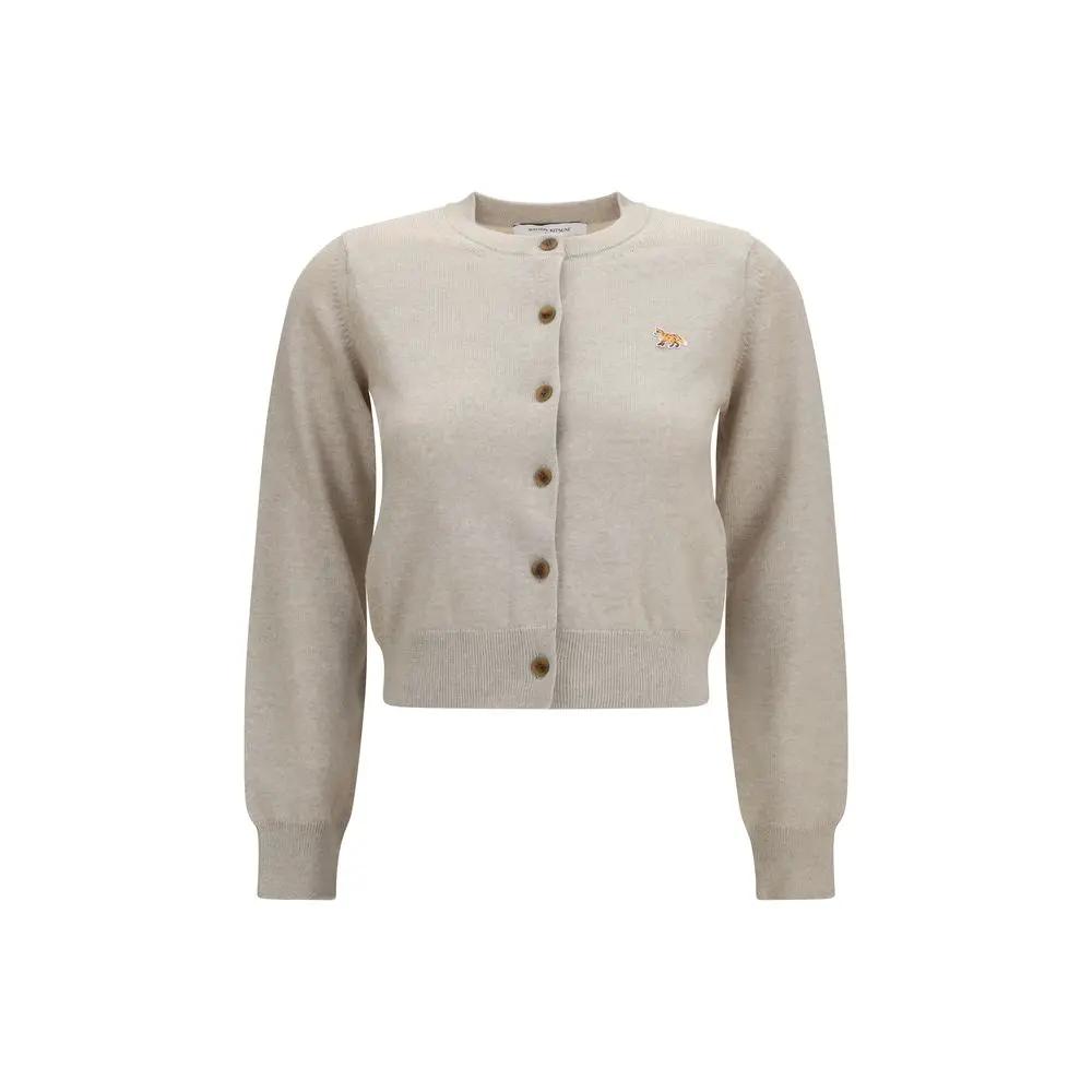 Maison Kitsuné Maison Kitsuné Beige Cotton Cardigan