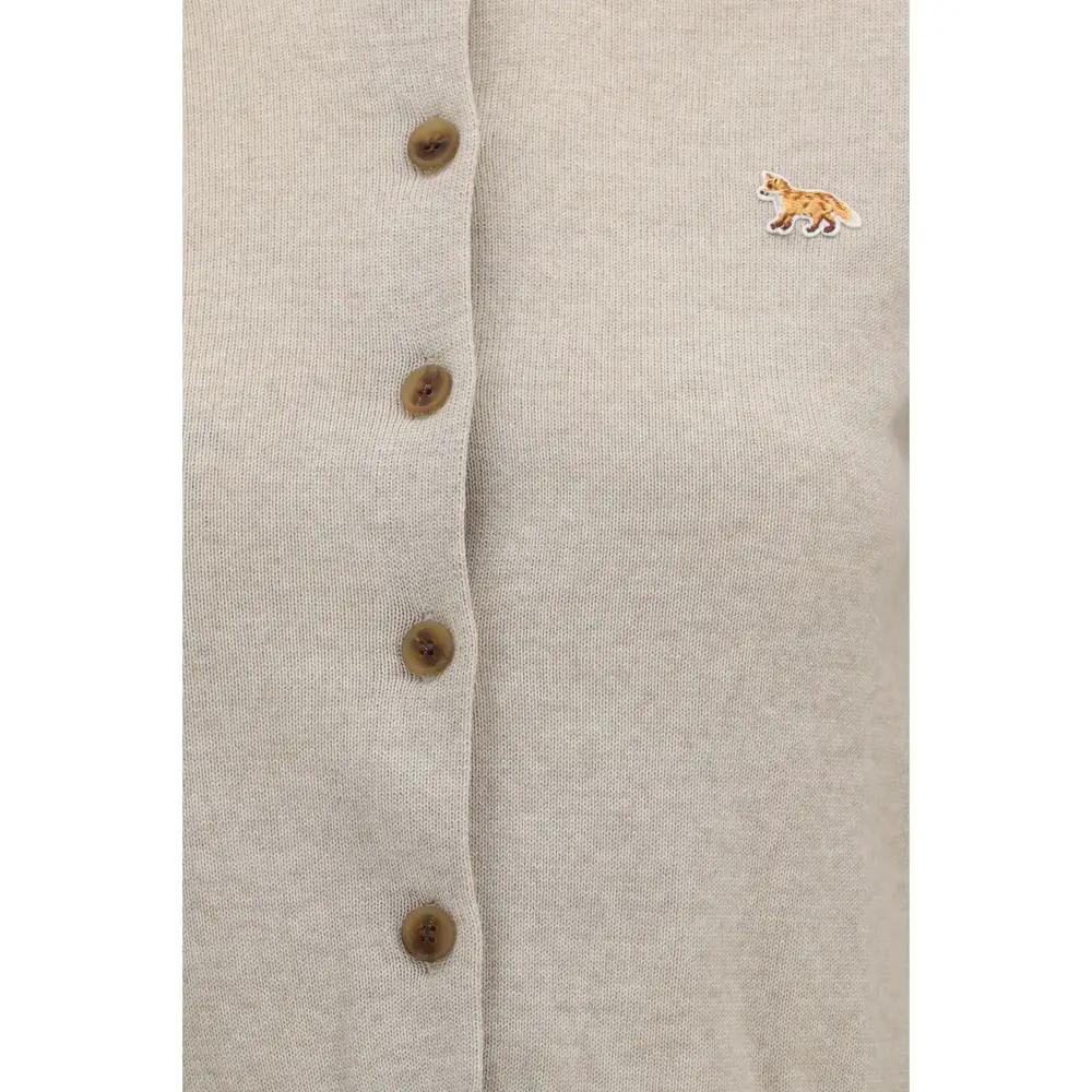 Maison Kitsuné Beige Cotton Cardigan