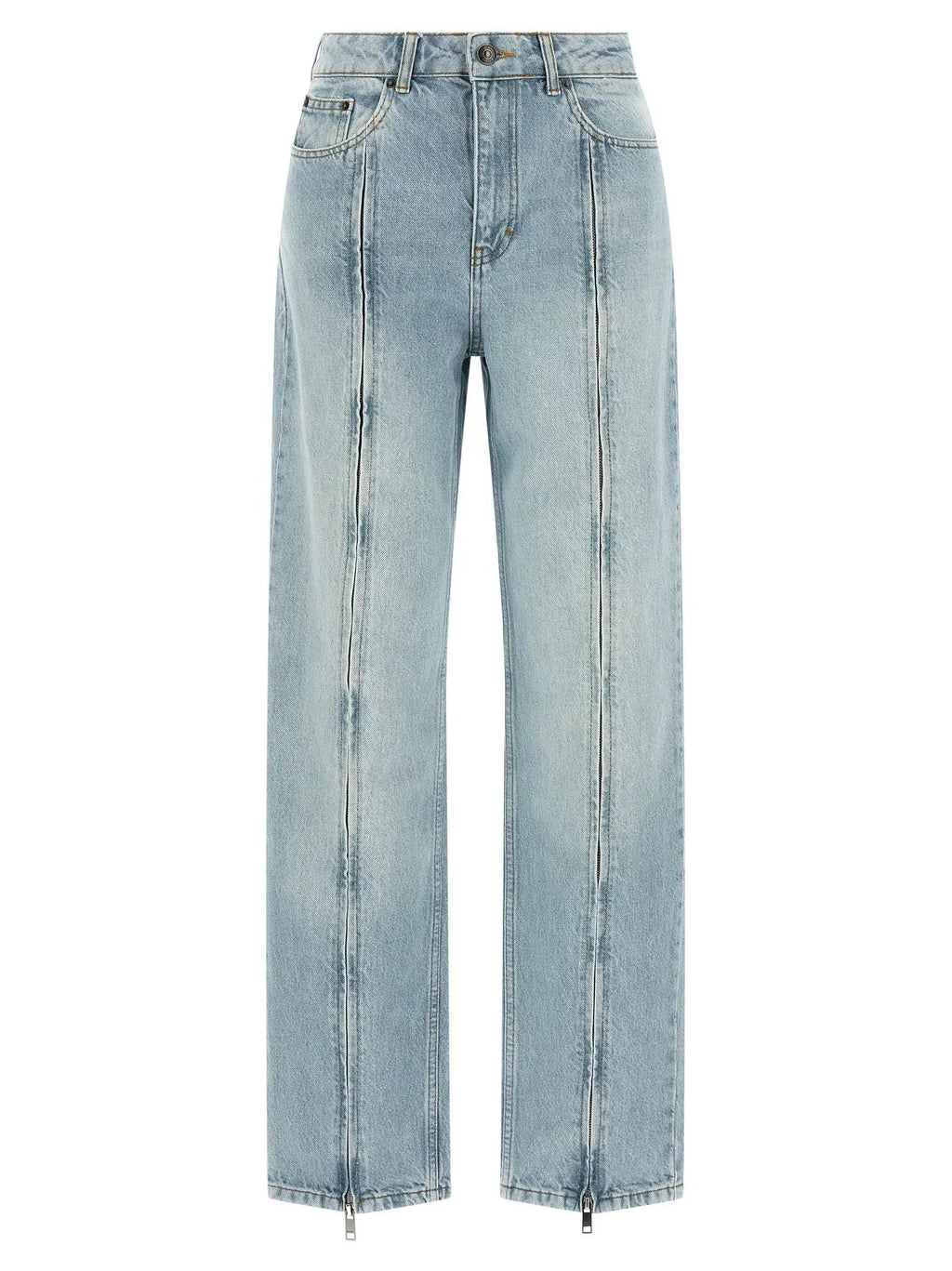 ROTATE BIRGER CHRISTENSEN Blue Organic Cotton Straight-Leg Jeans