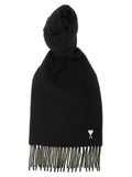 Ami Paris Black Wool Scarf