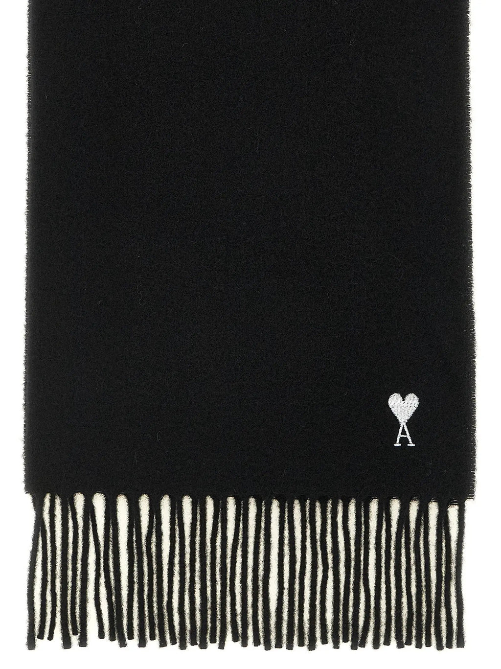 Ami Paris Black Wool Scarf