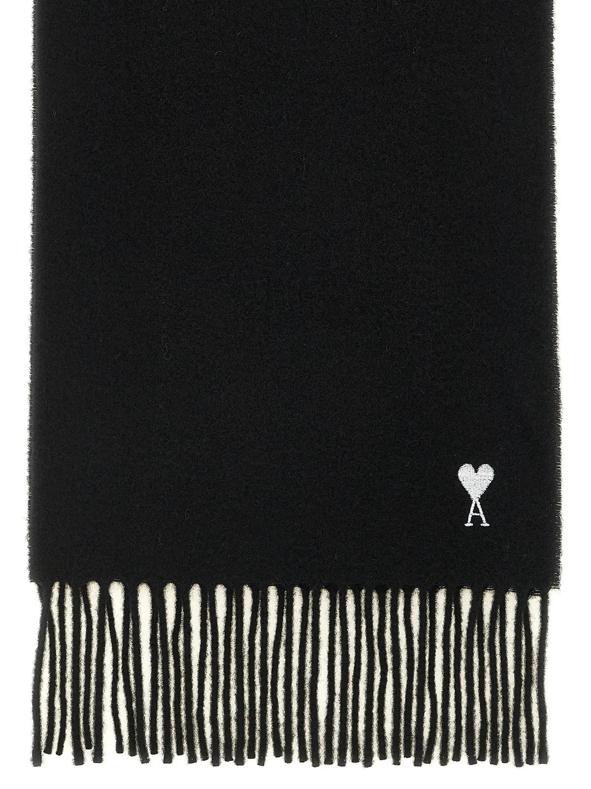 Ami Paris Black Wool Scarf