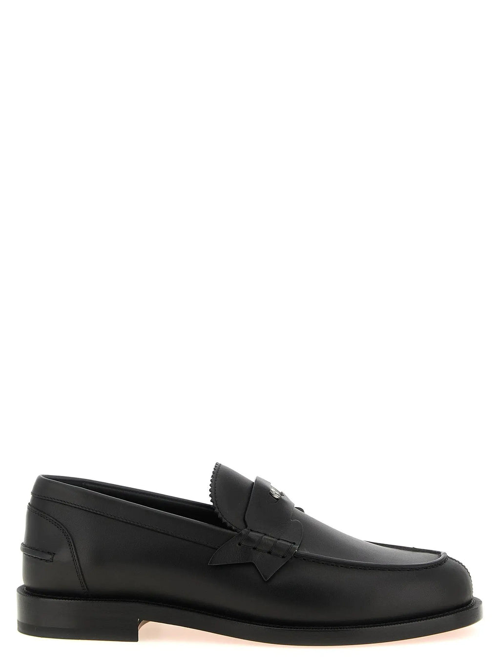 Mocassins à enfiler en cuir de veau noir Christian Louboutin