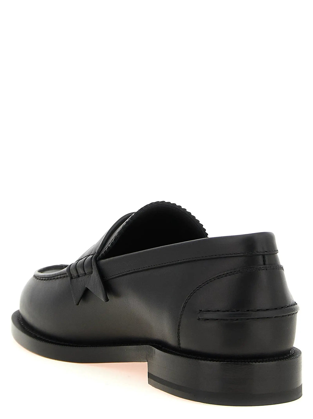 Mocassins à enfiler en cuir de veau noir Christian Louboutin
