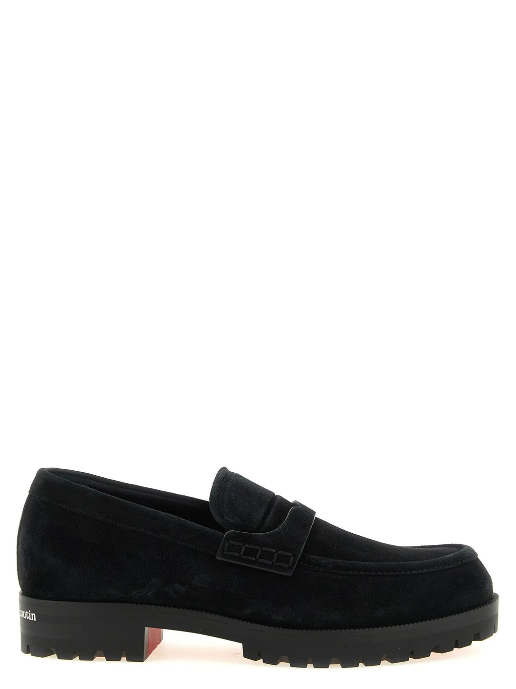 Mocassins à enfiler en cuir de veau noir Christian Louboutin