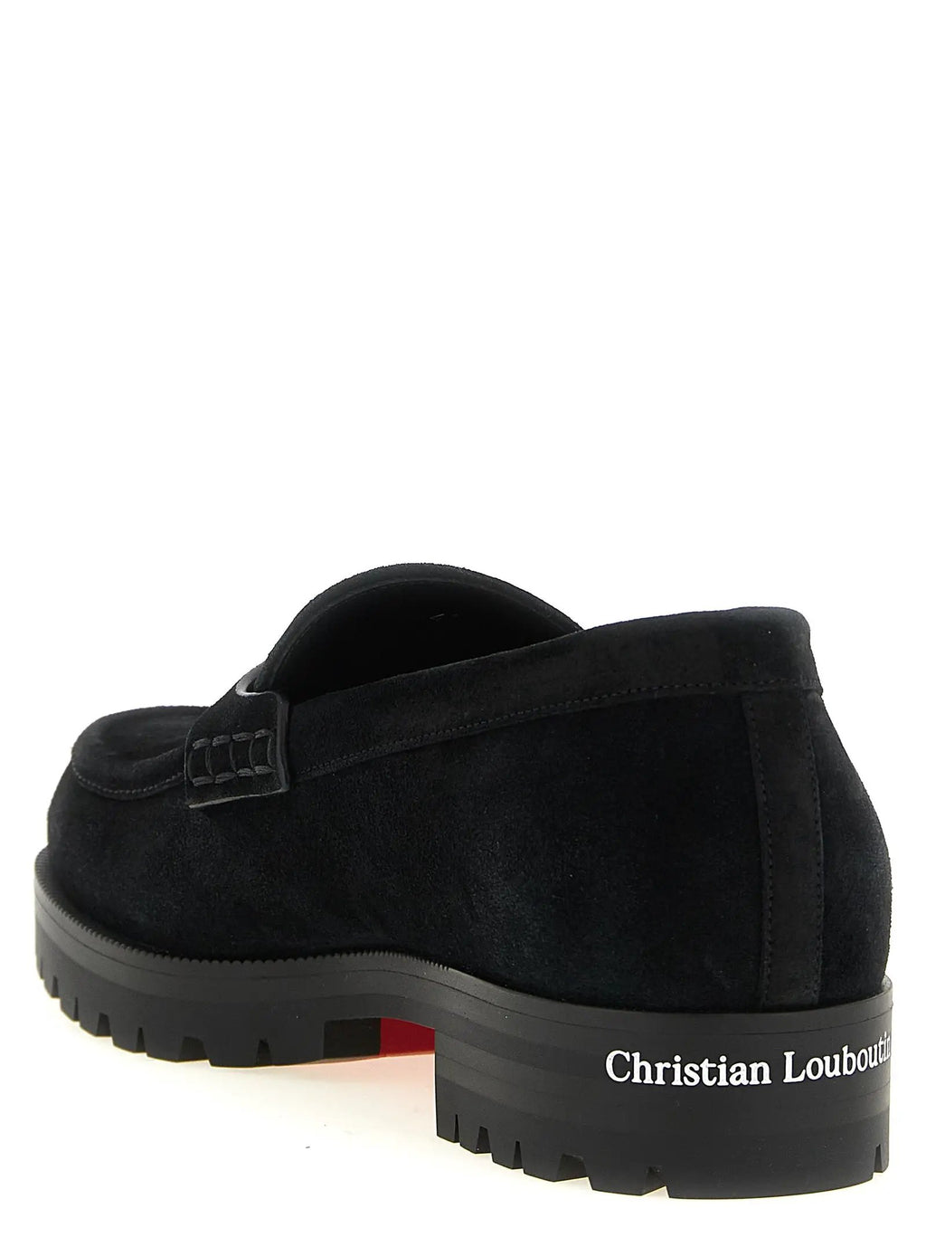 Mocassins à enfiler en cuir de veau noir Christian Louboutin
