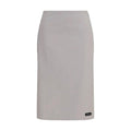 Miu Miu Gray Cotton Midi Skirt