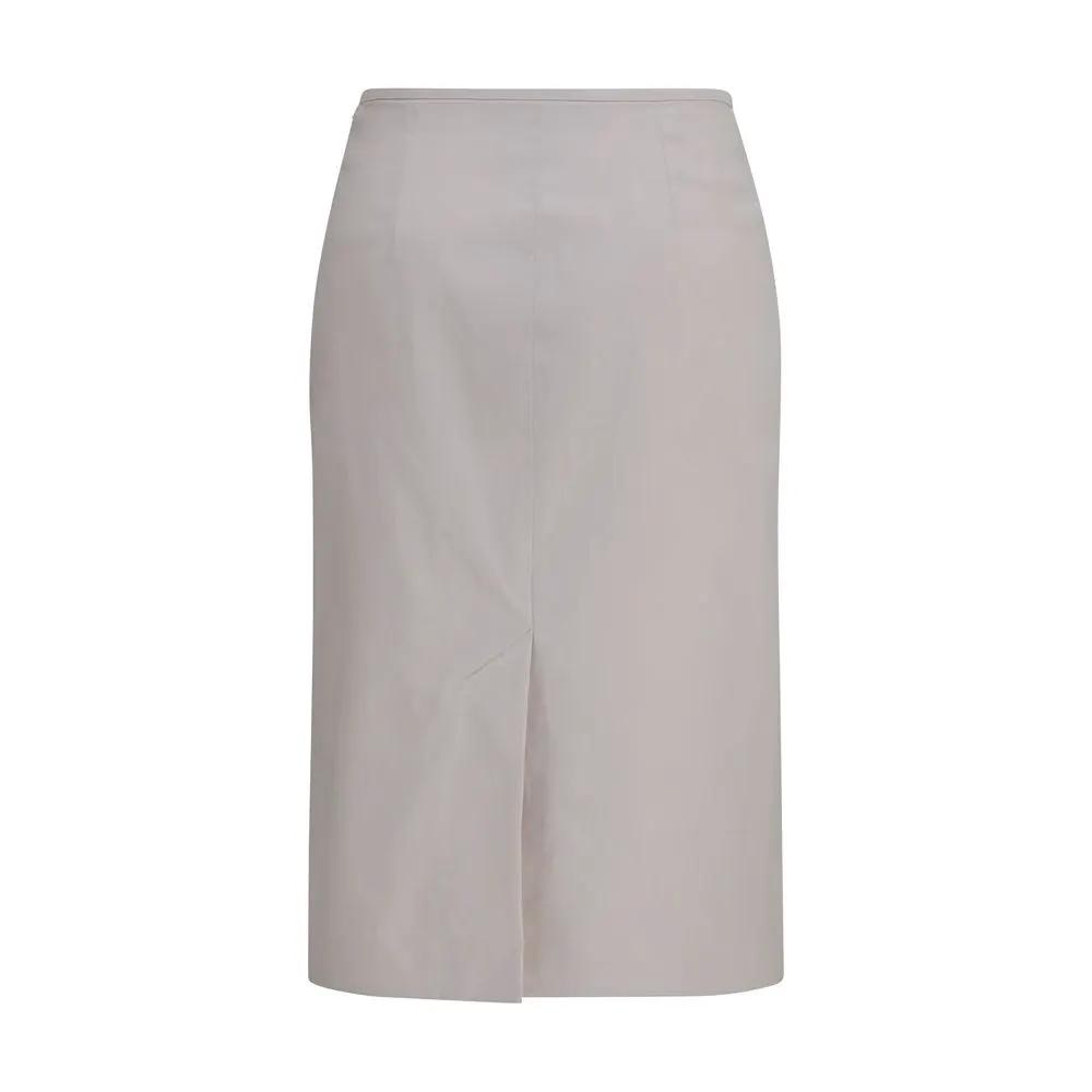 Miu Miu Miu Miu Gray Cotton Midi Skirt