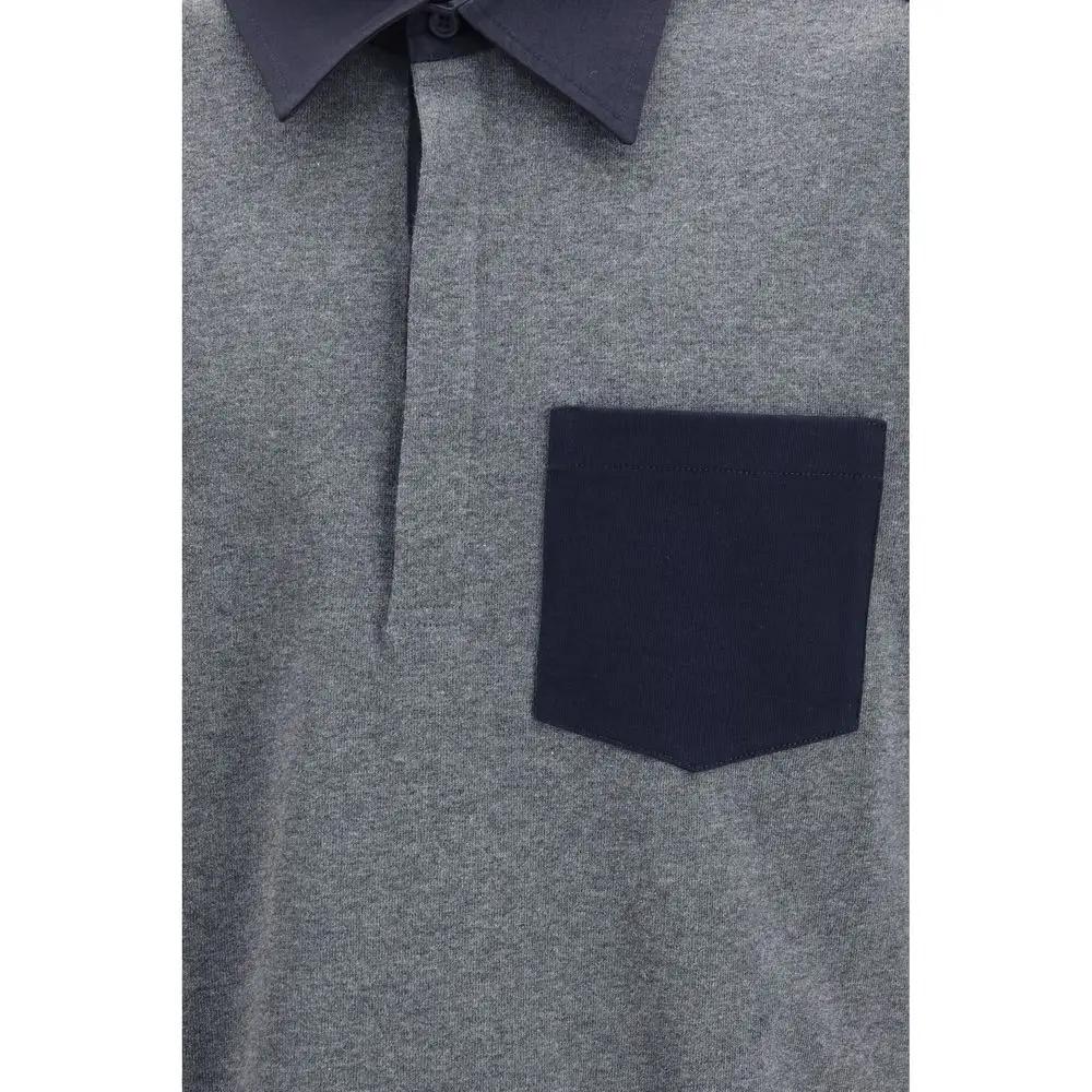 Thom Browne Gray Cotton Polo Shirt