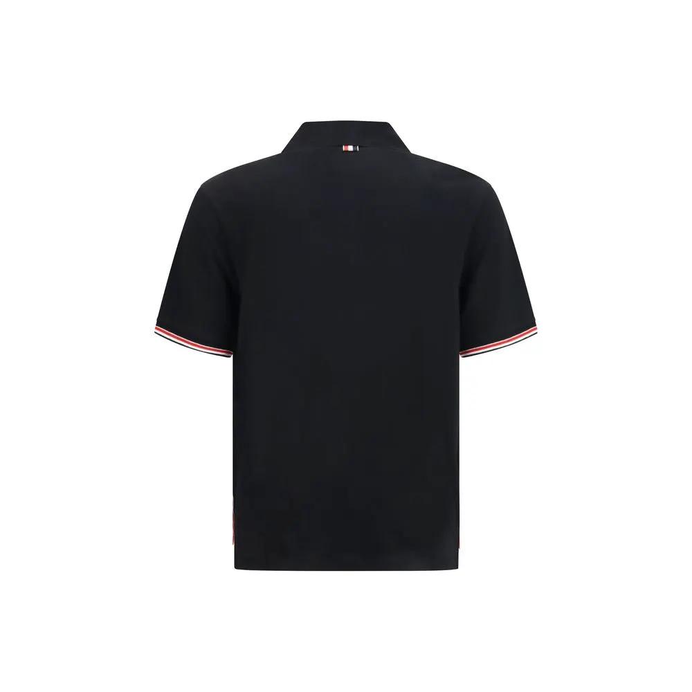 Thom Browne Black Cotton Polo Shirt