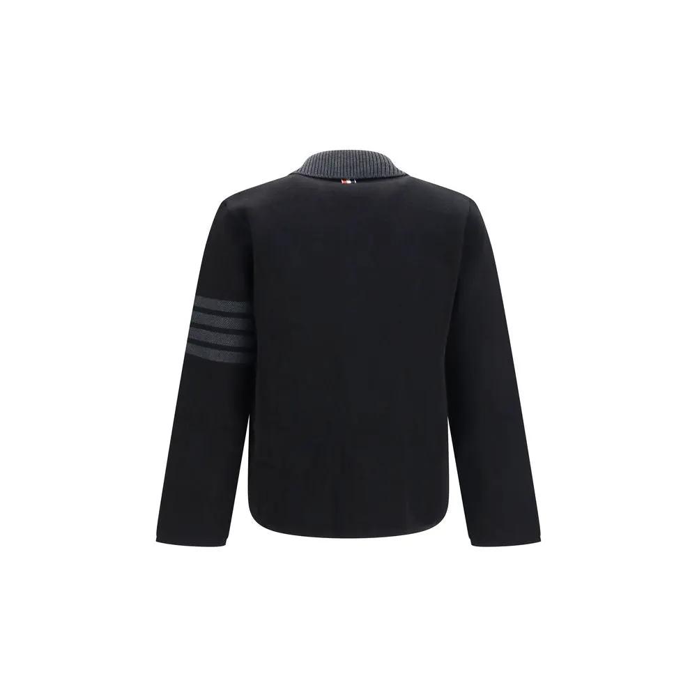 Thom Browne Black Wool Oves Aries Biker Jacket