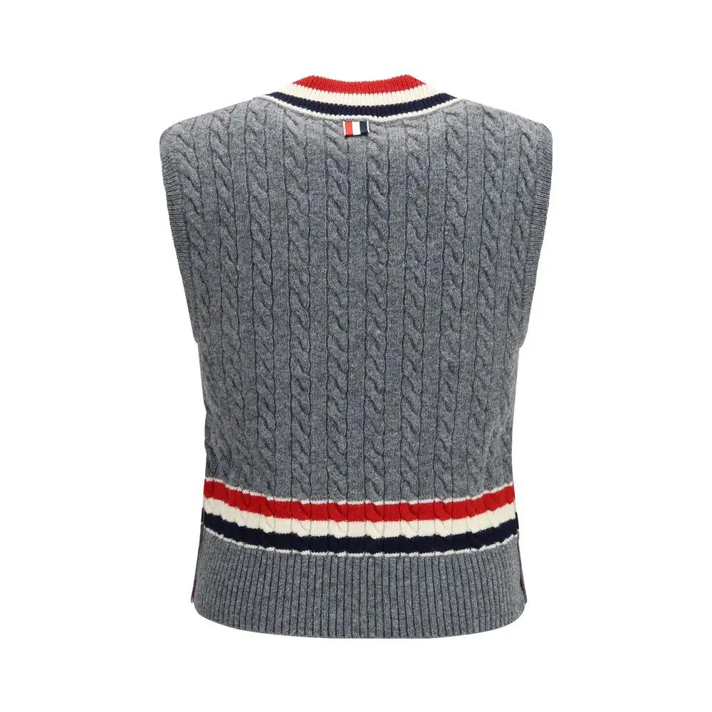 Thom Browne Gray Wool Oves Aries Sleeveles Sweater