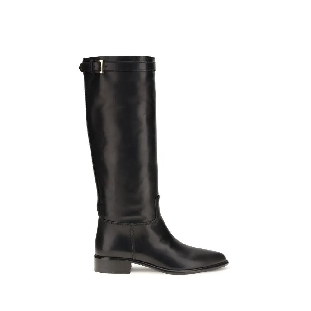 Prada Bottines en cuir de veau noir Bos Taurus