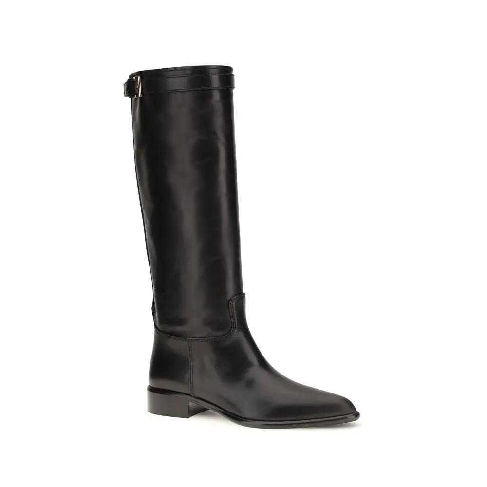 Prada Prada Black Calf Leather Bos Taurus Ankle Boots