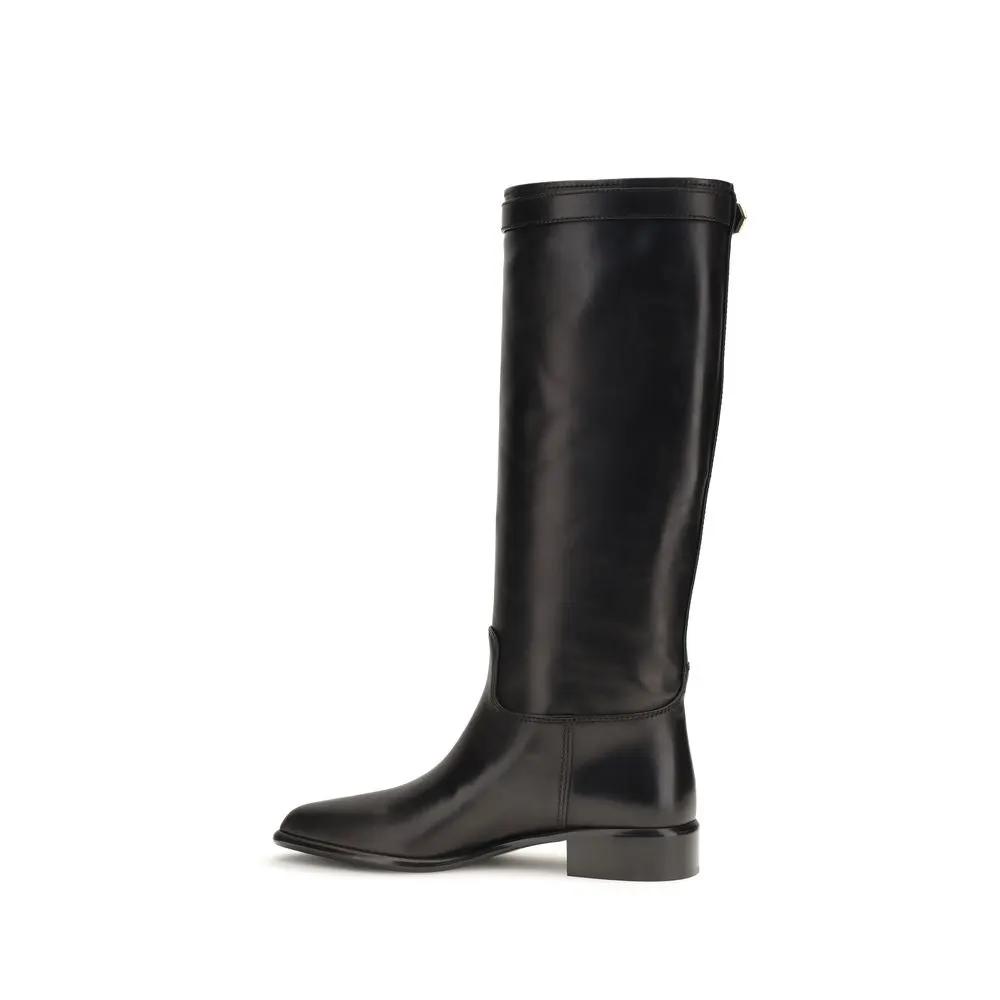 Prada Bottines en cuir de veau noir Bos Taurus