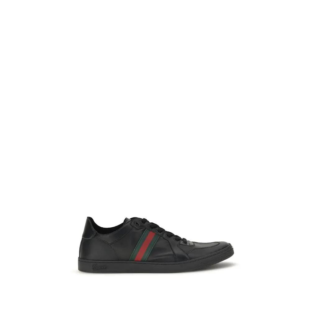 Gucci Gucci Black Calf Leather Bos Taurus Low Top Sneakers