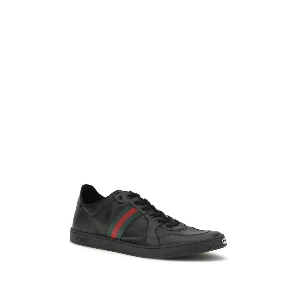 Gucci Gucci Black Calf Leather Bos Taurus Low Top Sneakers