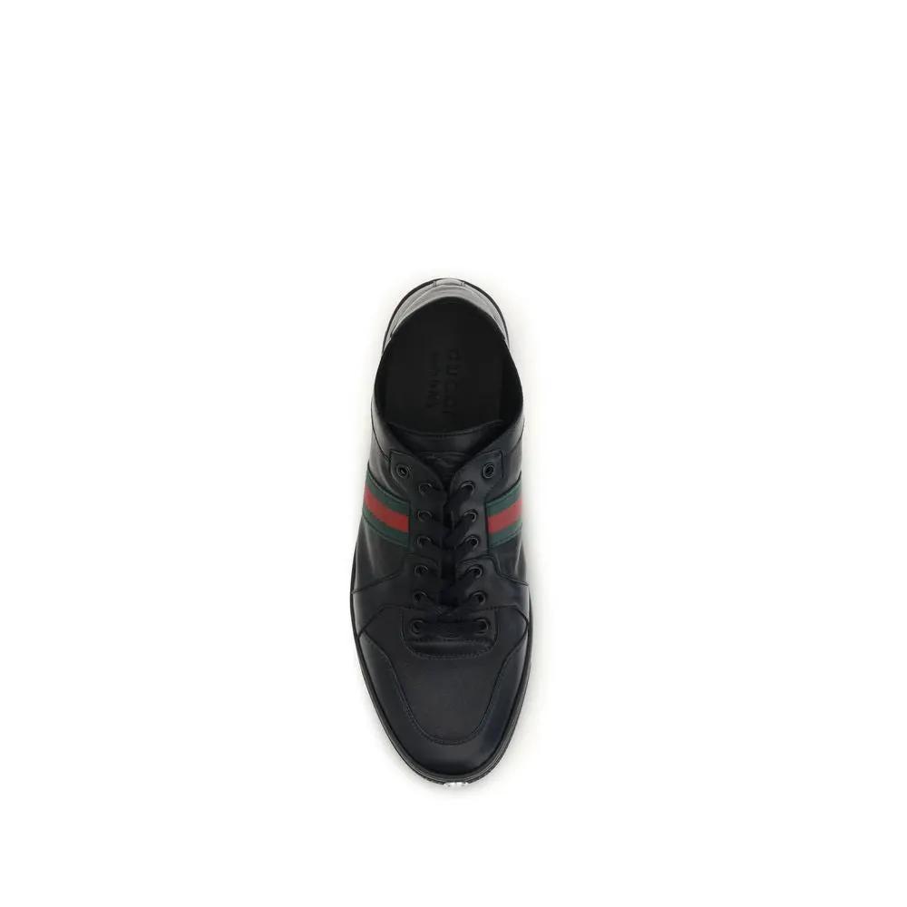 Gucci Gucci Black Calf Leather Bos Taurus Low Top Sneakers