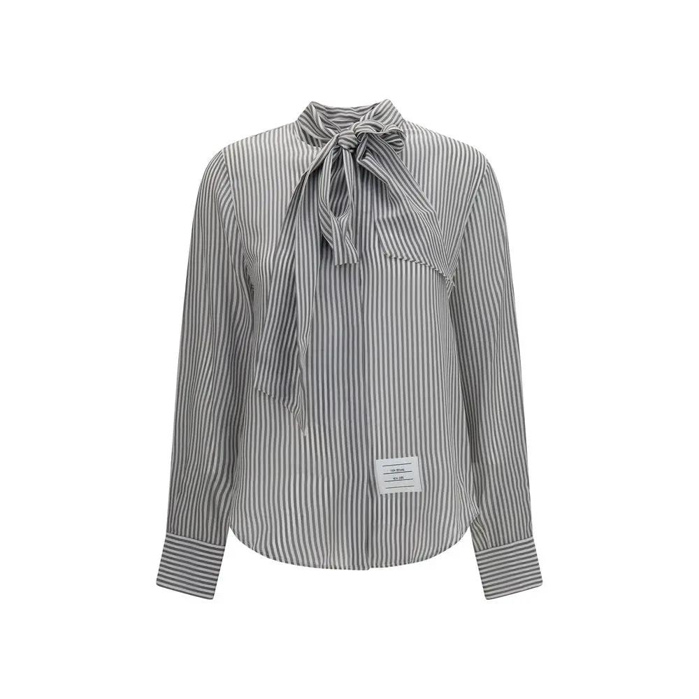 Thom Browne Thom Browne Gray Silk Pattern Shirt