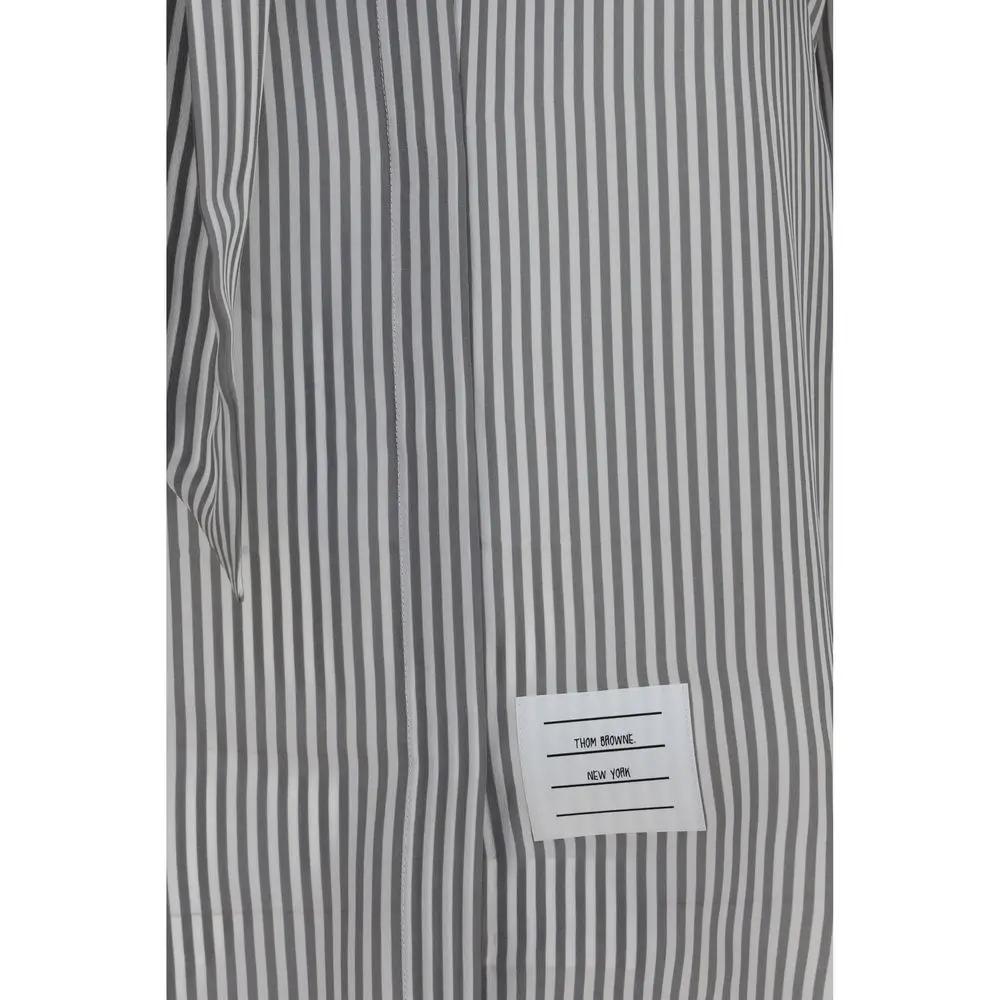Thom Browne Gray Silk Pattern Shirt