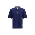 Thom Browne Blue Cotton Polo Shirt