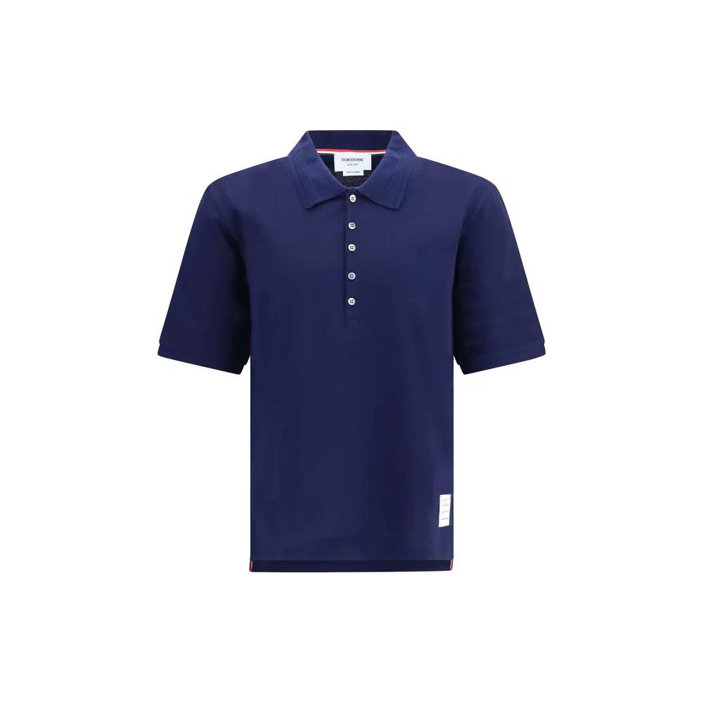 Polo en coton bleu Thom Browne