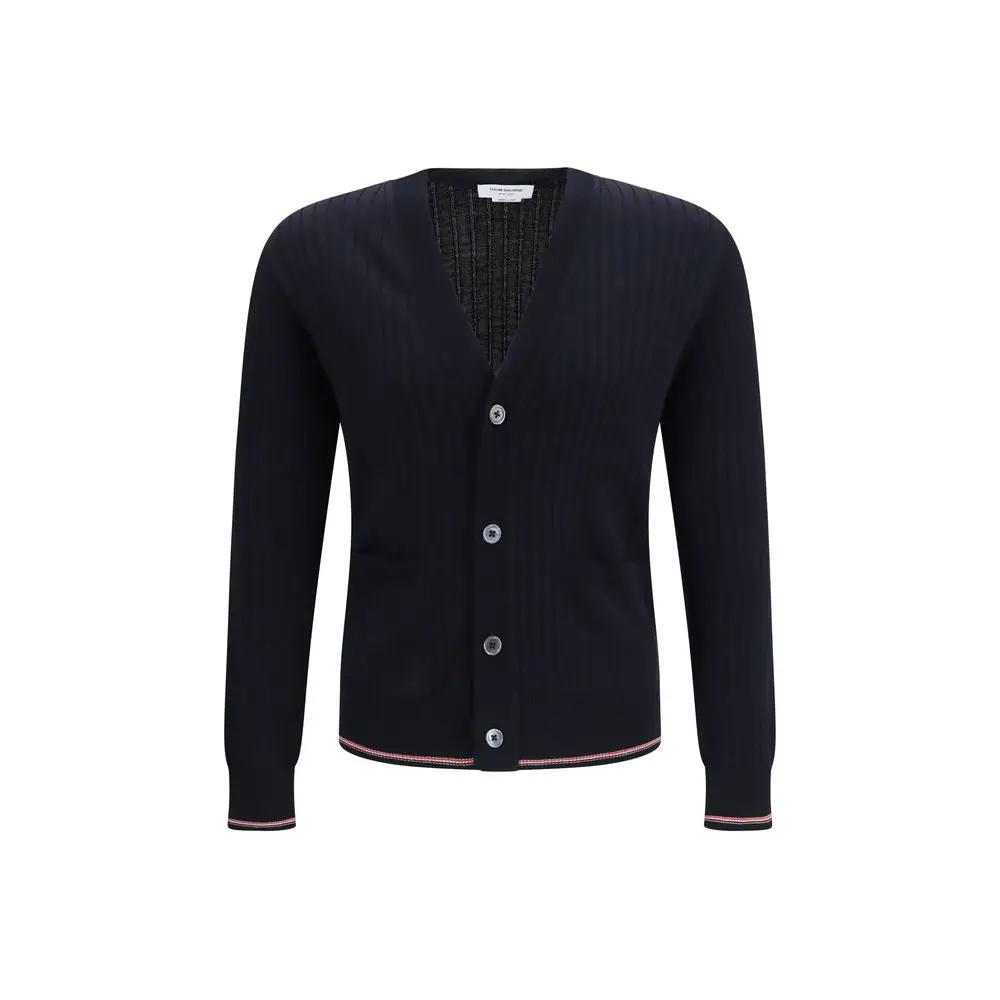 Thom Browne Blue Wool Oves Aries Cardigan