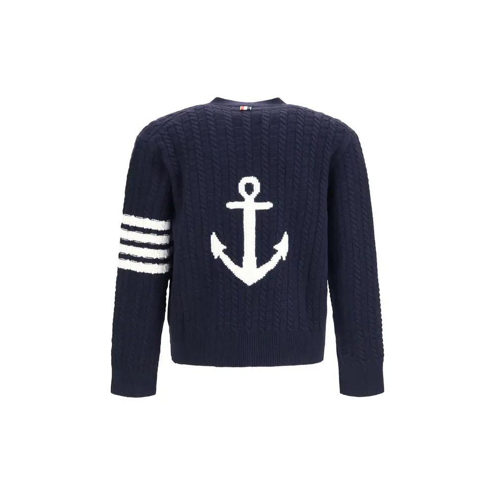 Thom Browne Thom Browne Blue Wool Oves Aries Cardigan