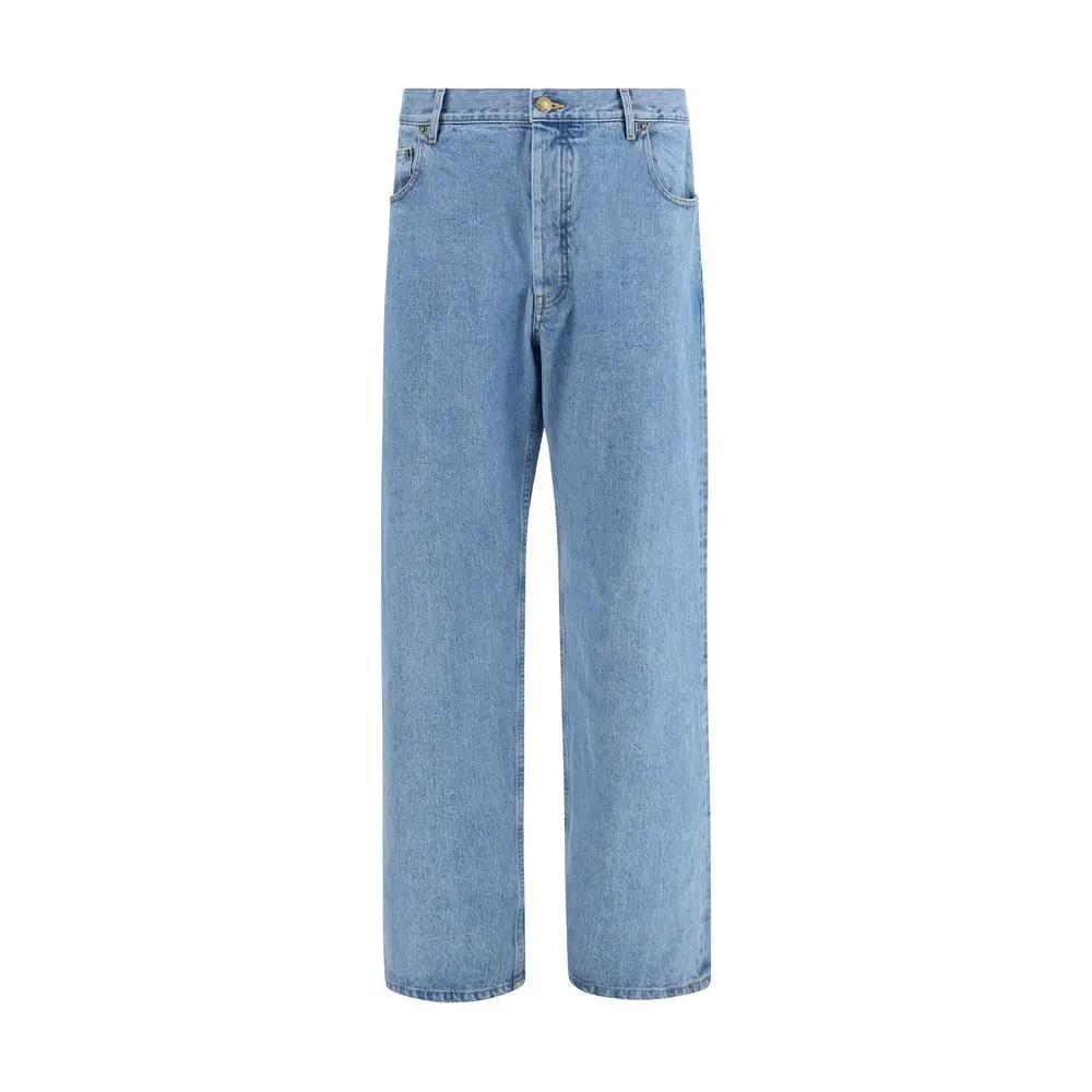 Thom Browne Blue Cotton Relaxed Fit Jeans