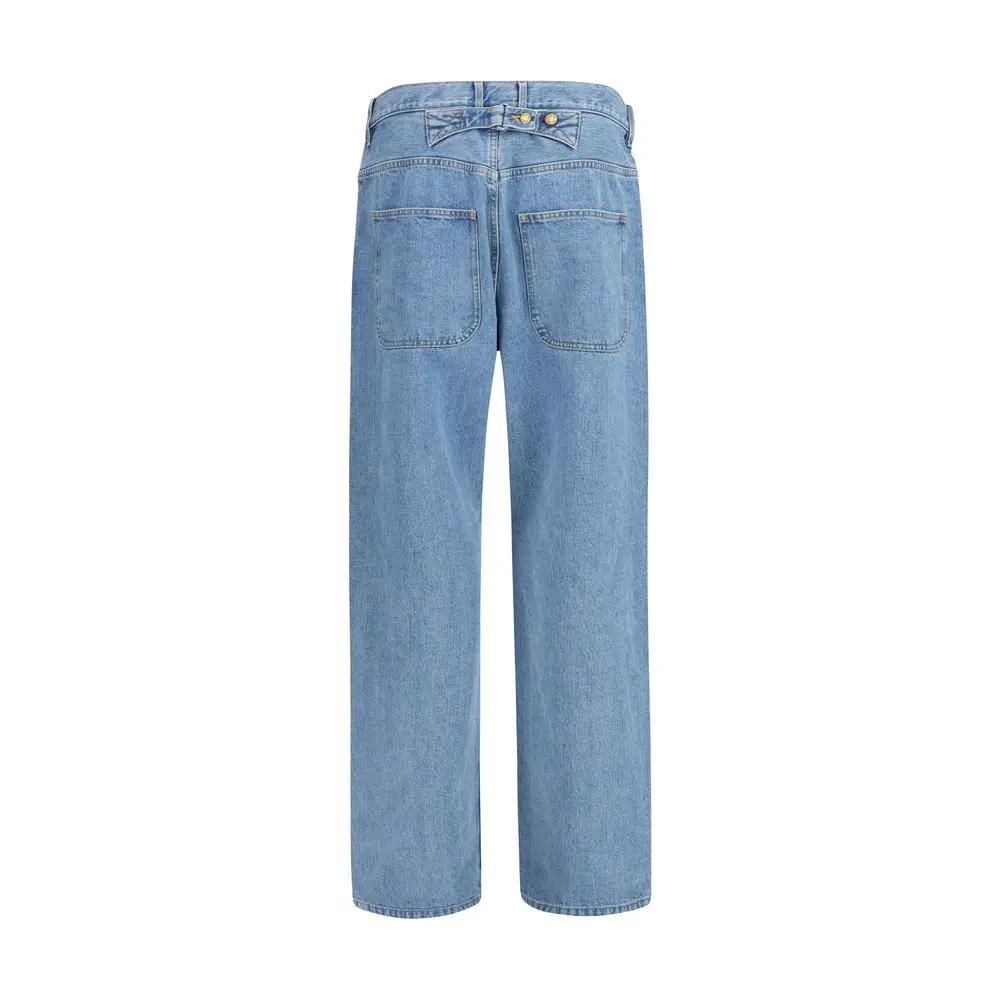 Thom Browne Blue Cotton Relaxed Fit Jeans