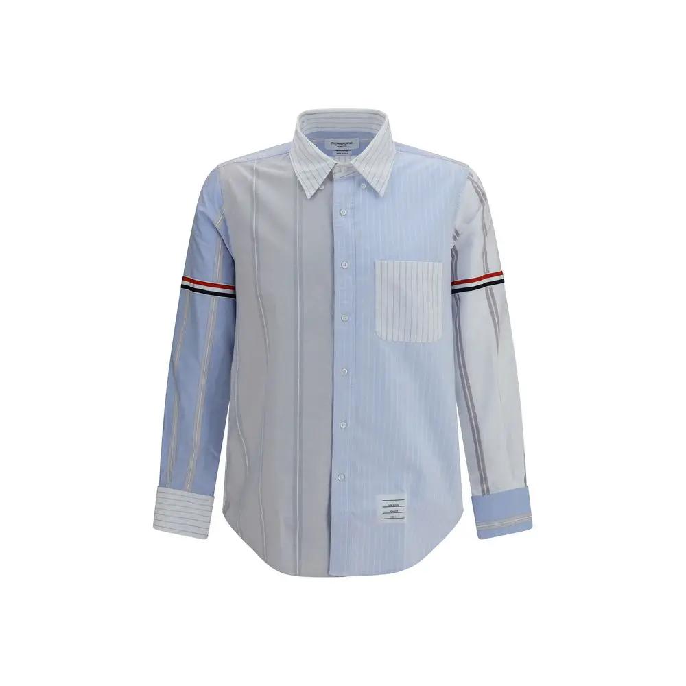 Thom Browne Thom Browne Blue Cotton Pattern Shirt