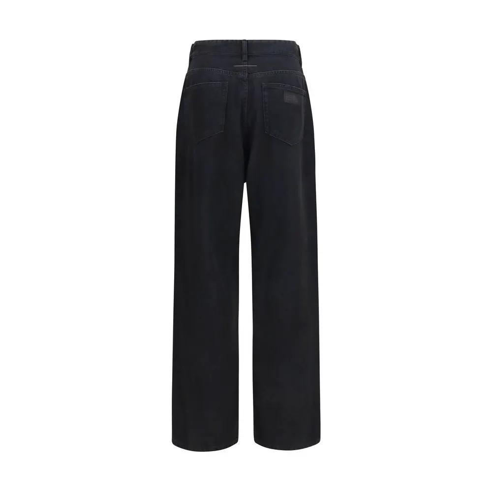 MM6 MM6 Black Cotton Relaxed Fit Jeans