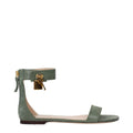 Sandales plates en cuir vert Tom Ford